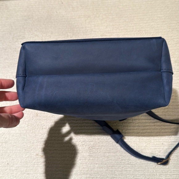 Portland Leather Mini Crossbody Tote Bag- Deep Water - Picture 4 of 7